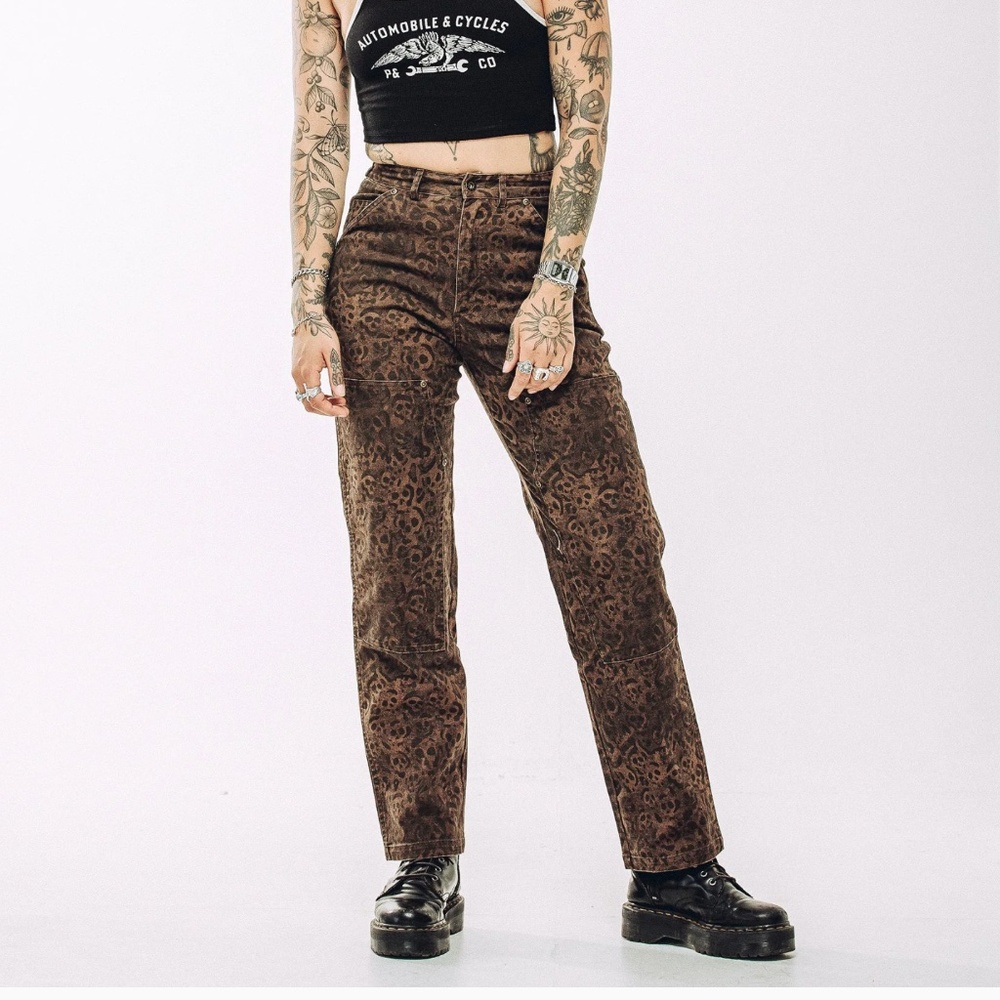 P&Co ALBION CARPENTER PANT - LEOPARD PRINT UK size 12 regular